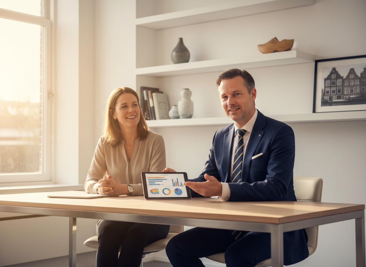 Financieel adviseur in gesprek met klant